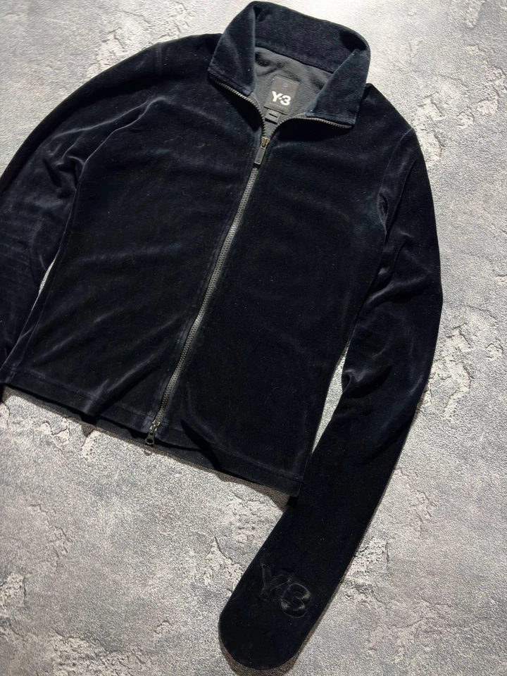 Edición Limitada Y3 Adidas x Yohji Yamamoto Terciopelo Cremallera Agujeros para el Pulgar Sudadera con Capucha Talla S Foto 2 de 4