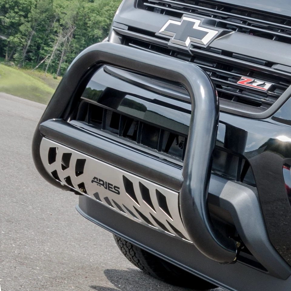 Aries 3in Black Stainless Bull Bar W/ Skid Plate for 06-14 Ridgeline|03-08 Pilot Foto 2 de 4