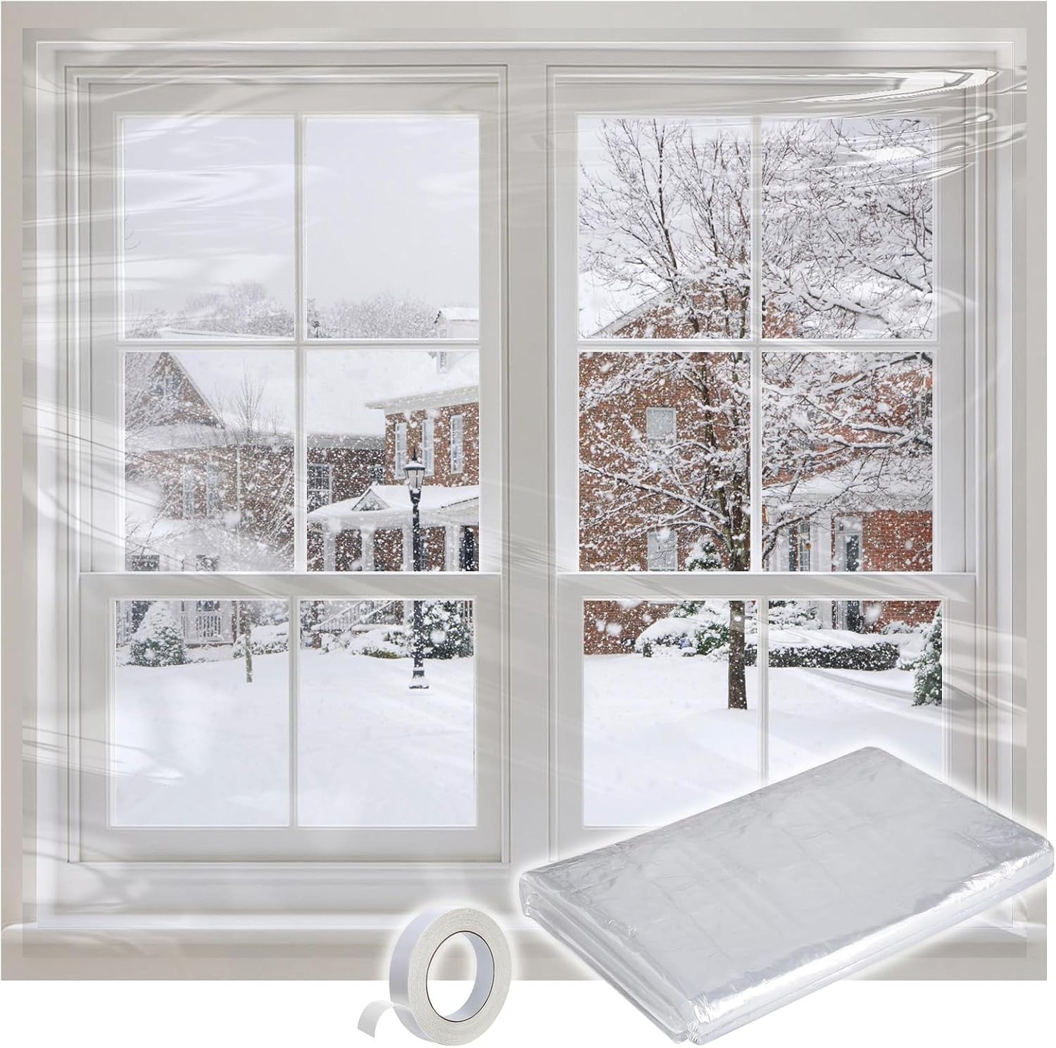 Thicken Clear Plastic Window Insulation for Winter, 63" × 236"