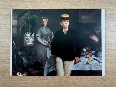 Edouard Manet Mittagessen im Atelier Kunst Postkarte Neue Pinakothek München Vintage