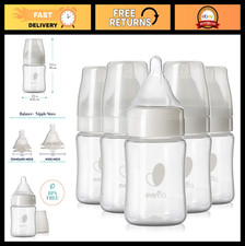 Premium Wide Neck Baby Bottles - 5oz, Pack of 6, Anti-Colic Venting, Newborn I