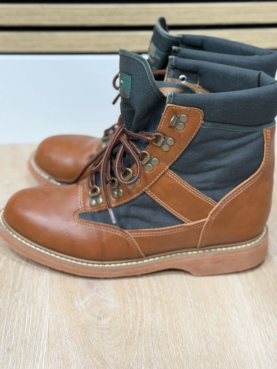 Men\'s Vintage Leather Hunting Fishing Boots Size 10.5D Brown Oil Resist Soles DOUBLE H MEN main image 2