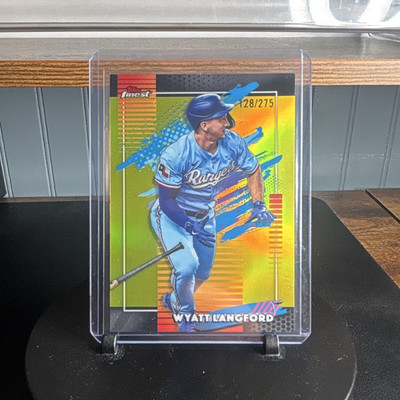 Topps Finest Wyatt Langford #128 Texas Rangers Serial Numbered /275