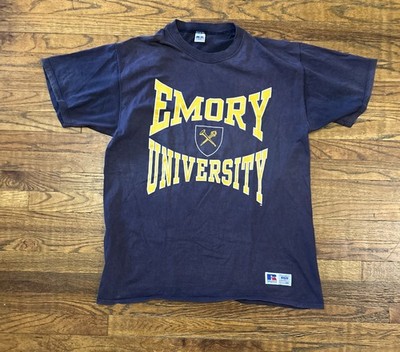 Vintage EMORY University Tee Shirt Size 2XL Russell 90 s USA Made Faded