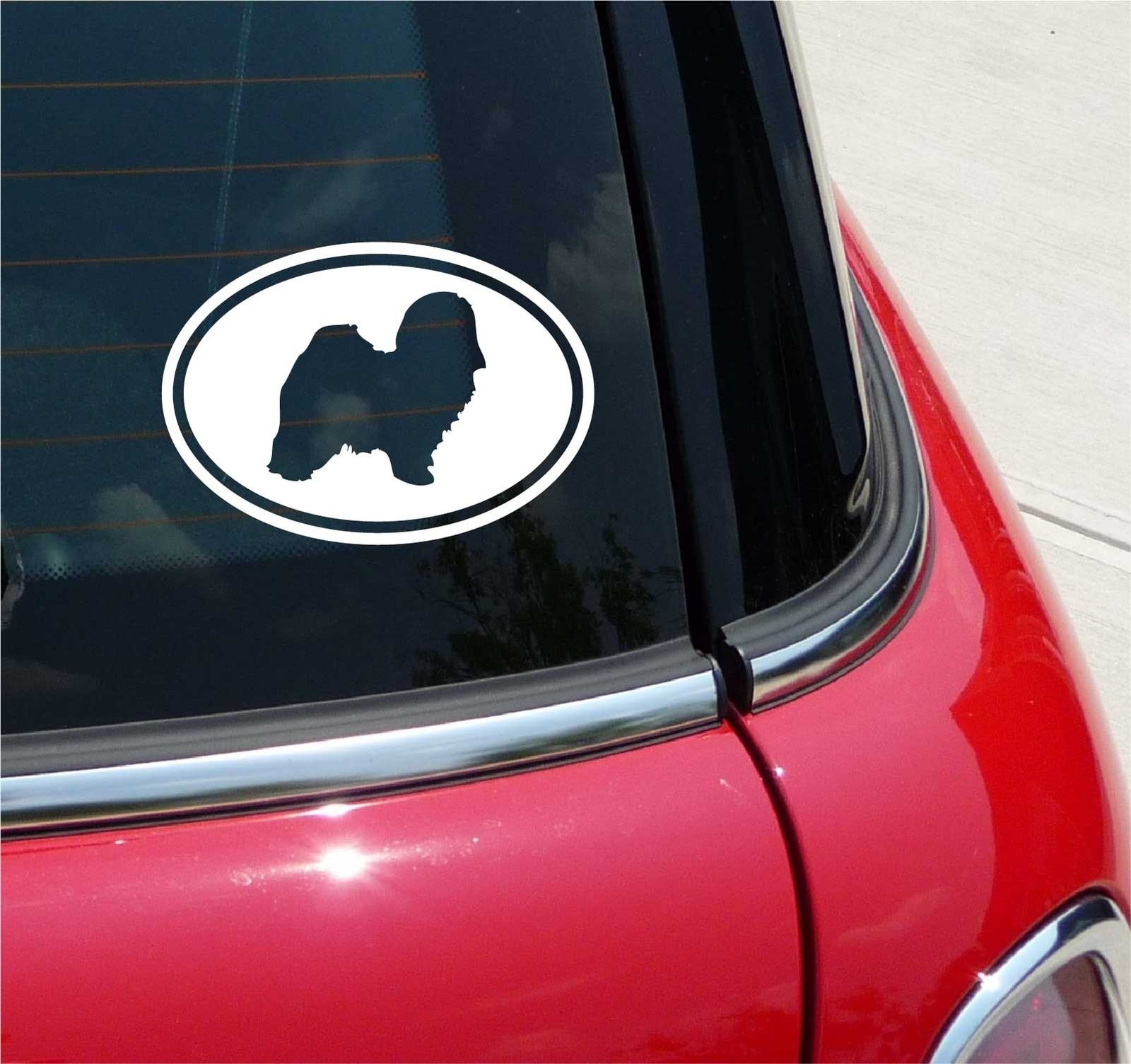 Euro Havanese Dog Car Decal Sticker Oval Single Color Wall Art