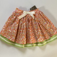 Matilda Jane Skirt 6 NWT New Orange Green Floral Bow Valencia Hello Lovely Girls