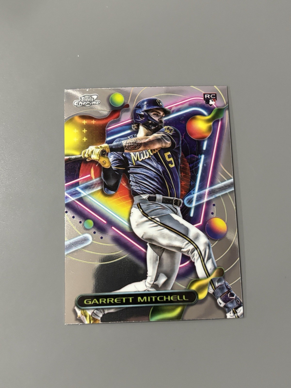 2023 Topps Cosmic Chrome Garrett Mitchell Rc Card #154 Milwaukee Brewers