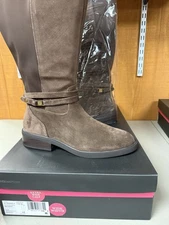 Vince Camuto Extra Wide Calf Brownie  Suede Tall Boot  Amabel Size 11W EWC NEW