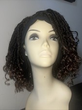 Synthetic Short Dreadlock Wig Afro Ombre Burgundy Faux Locs