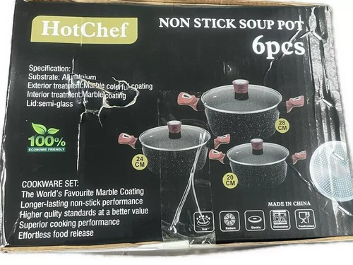 New 6pc Non Stick Coating Heavy Gauge Casserole Cookware Set 20cm 24cm 28cm 16 - Picture 10 of 11