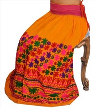 Sanskriti Vintage Indian Bollywood Women Long Skirt Hand Embroidered M Size Lehe