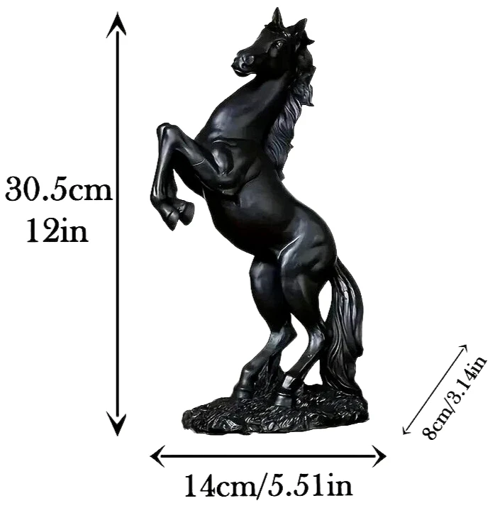 NUEVO Hermoso Caballo de Pie Negro. Estatuilla de resina estatua 12h x 6w x 3d Foto 2 de 4
