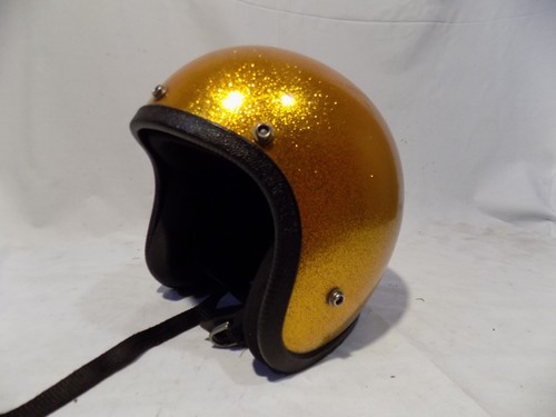 VINTAGE GOLD METAL FLAKE MOTORCYCLE/MINI BIKE HELMET RUPP ARCTIC CAT HONDA CT70