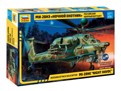 ZVEZDA Mil Mi-28ME HAVOC Russian Attack Helicopter Plastic Model Kit 1/72