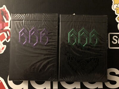 666 playing cards purple & emerald 4種セット 666 Emerald Hellfire & Purple Inferno Playing Cards by