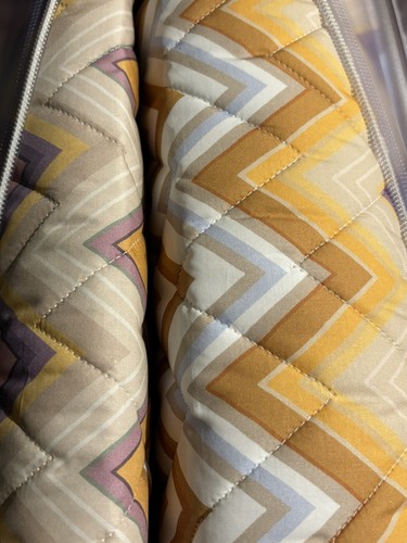 MISSONI MILANO Andres Quilt 260X270 Orange Multicolor Chevron 1C3QU02705 CL 159 - Picture 16 of 20