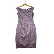 New Eliza J Bodycon Taffeta Above Knee Dress size 8P Lilac Purple