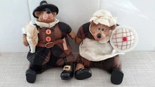 Vintage Russ Berrie & Co Country Family Figurines Sitting Bears Pre-owned