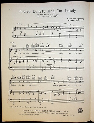 1940 Louisiana Purchase w/ Victor Moore Broadway Musical Vintage Sheet Music - Picture 2 of 3