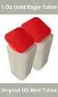 2 Genuine Official US Mint Square Coin Tubes For 1 Oz Gold Eagle Coins Red Lid