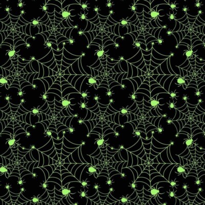 100% Baumwolle Digital Stoff Atomspinnen Spinnnetze Halloween 140cm breit