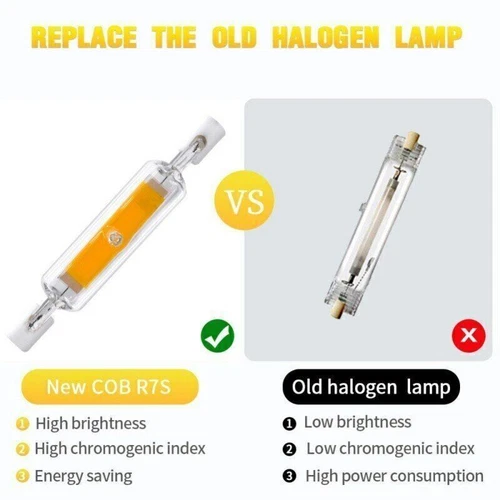 LED R7S 118mm 78mm 12W/6W Regulable COB Reemplazar Halógeno 220V Tubo de Vidrio Bombilla - Imagen 6 de 25