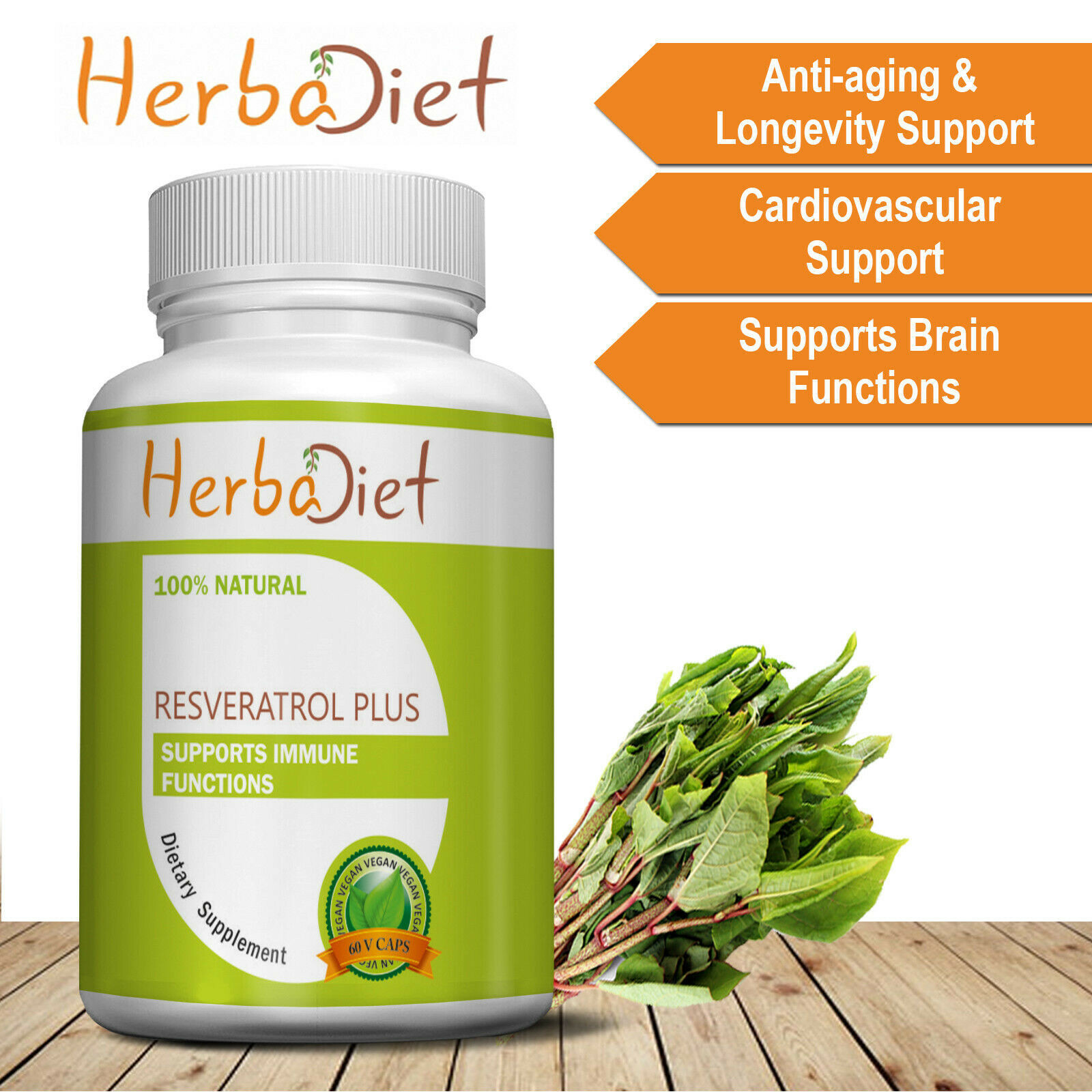 Resveratrol with Acai Berry, Grape Seed, Green Tea, Quercetin 500mg 120