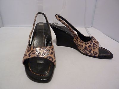 Sandale Jacqueline Ferrar Imprimé Animal - Taille 6.5 - Talon Compensé - Occasion