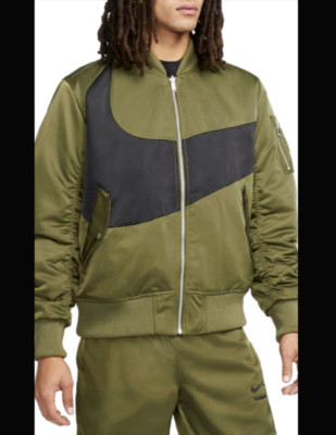 Nike Sportswear Big Swoosh Therma-Fit Reversible Bomber Jacket Size S New
