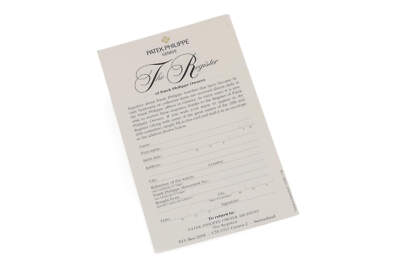 Patek Philippe Register Card Registrierkarte 
