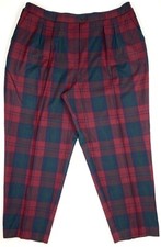 Vintage Wool Pants Womens Plus Size 26 Plaid Pattern Lined By Gorgio Sant Angelo