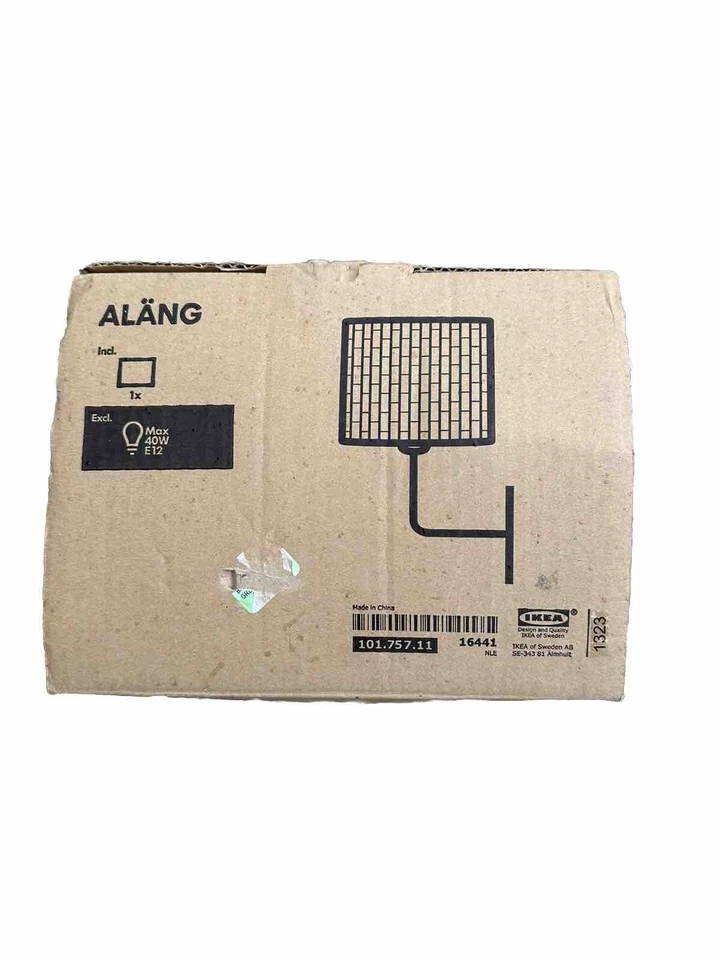 Lámpara de Pared Pantalla Tejida Blanca IKEA Alang Base Plateada Foto 2 de 4