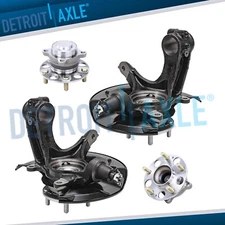 4pc Front Steering Knuckles Real Wheel Hub Bearings for 2013 - 2015 Honda Accord