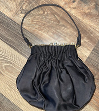 Ingber Black Gold Evening Bag Purse Embellished Vintage 50's