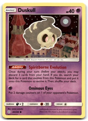 2019 Sun & Moon - Cosmic Eclipse Duskull d Basic/Common #83
