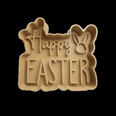 Happy Easter Osterstempel mit Griff Ausstecher Ausstechform 8CM