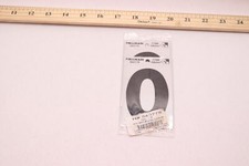 (6-Pk) Hillman 0 Square Cut House Number Mylar Black 3.5"L x 2.5"W 840778