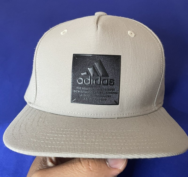 Adidas Aeroready Hat Beige And  Black Logo Adjustable Snapback Cap