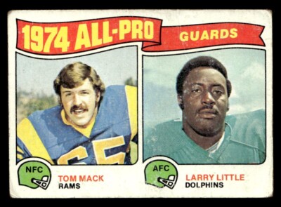 Tom Mack / Larry Little 1975 Topps All-Pro Guards Card #203 (Crease)