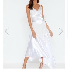 Nasty Gal satin crossbody long dress size 10