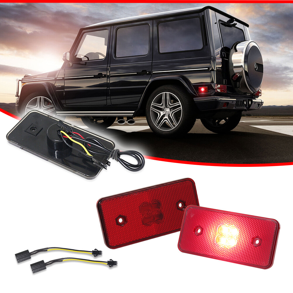 Red Lens Rear LED Side Marker Lights For 0214 MercedesBenz W463 G500