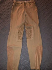 Smartpak Cotton Breech—Tan 24R Sticky Knee Patch High Waist