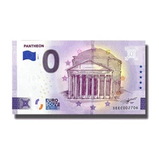 0 Euro Souvenir Banknote Pantheon Italy SEEC 2022-1 Uncirculated
