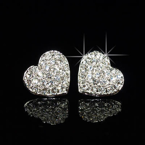 18K Rose / White Gold Filled Earrings made with Swarovski Crystal Xmas E/412 - Picture 16 of 21