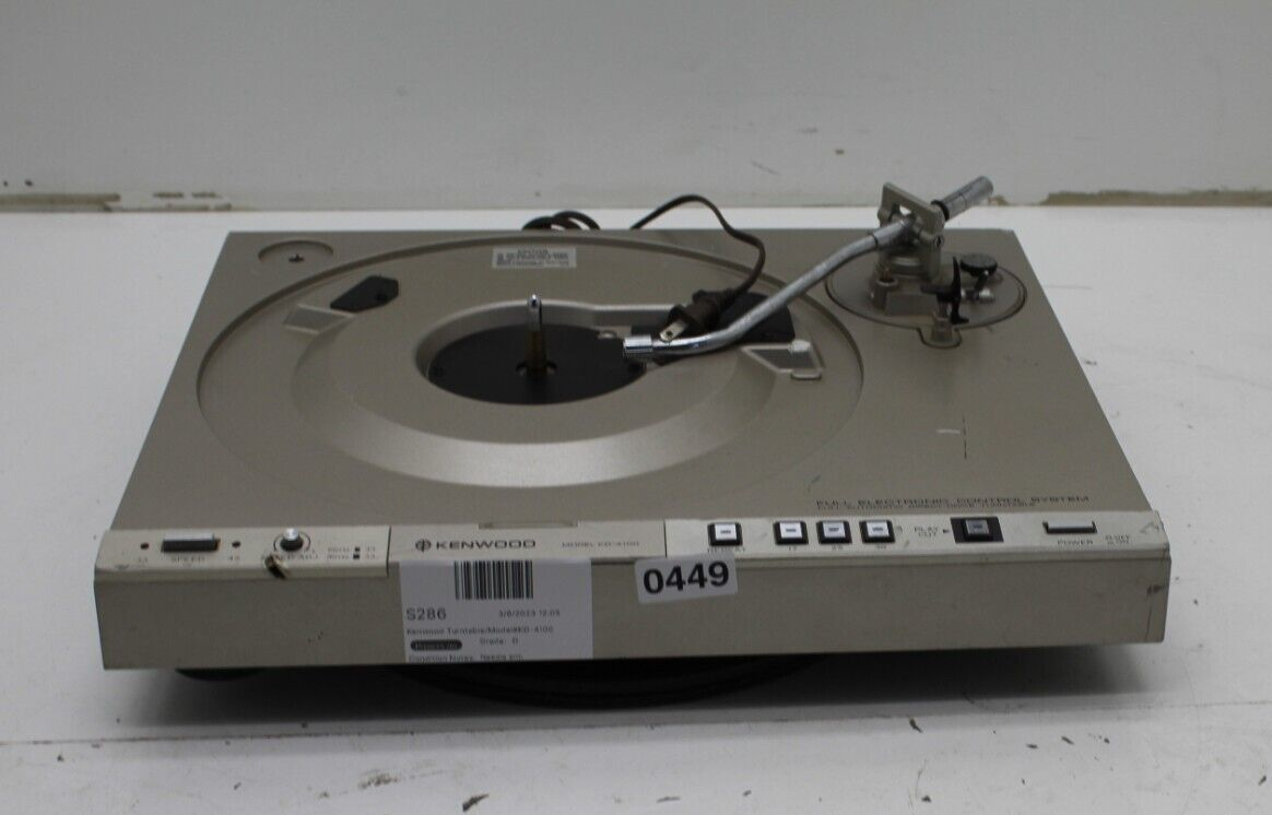 Kenwood KD4100R Direct Drive Turntable Parts Only Damage and