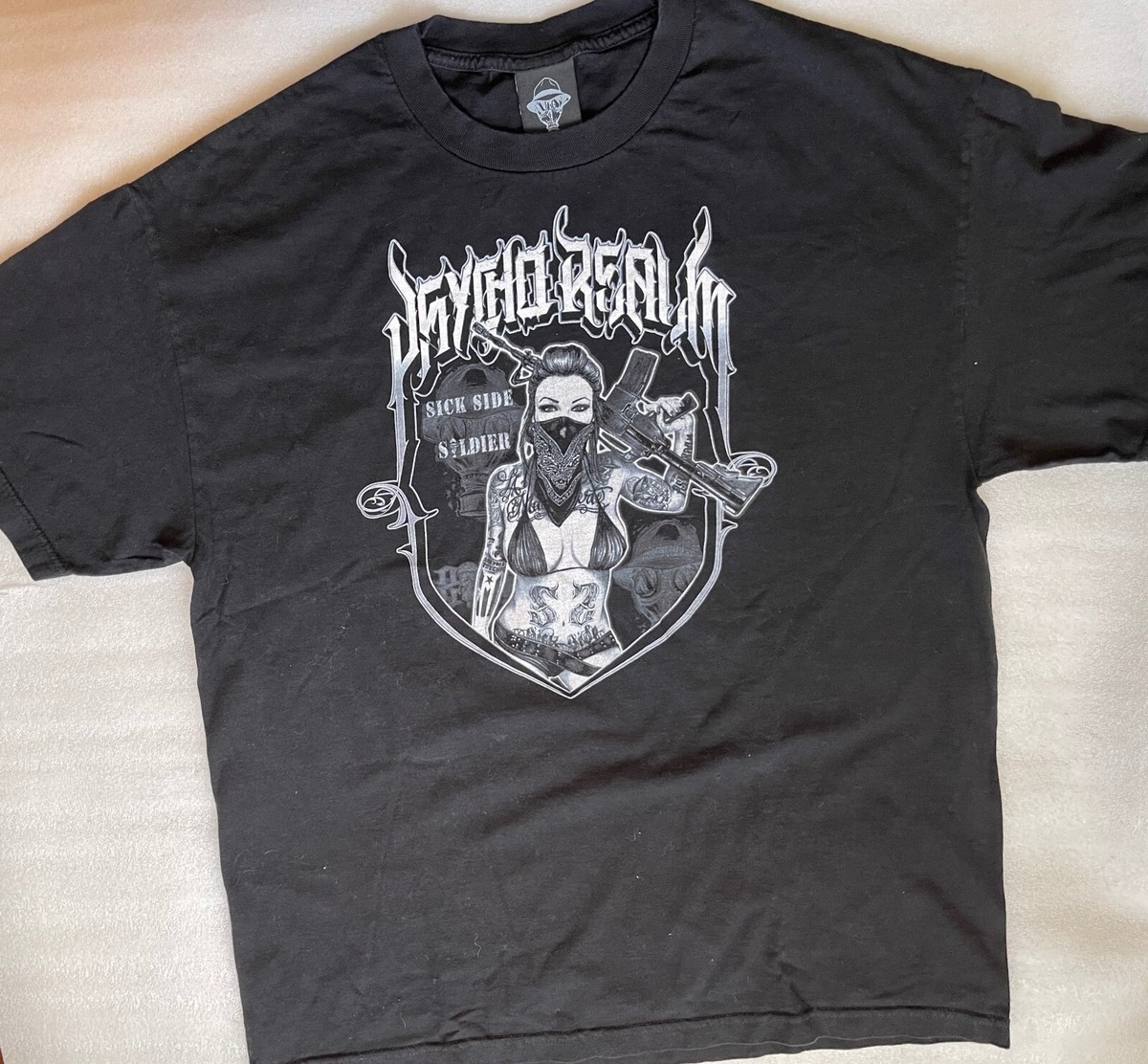 PSYCHO REALM, SICK SIDE SOLDIER, BLACK TEE SHIRT, MEN'S XL, EUC | eBay
