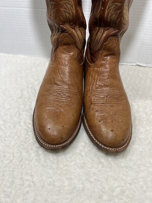 NOCONA Mens Size 7.5 D Brown Leather Ostrich Cowboy Western Boots NOCONA MD6506 MEN main image 2
