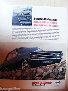 Opel--Komfort Hinterachse--Opel Rekord--Europa Rekord---Werbung von 1967