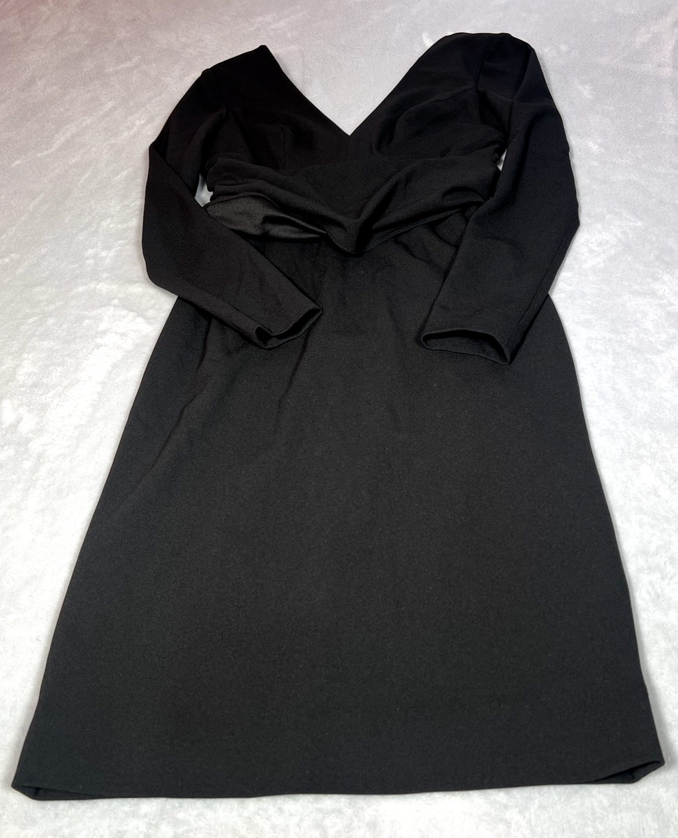 Dress The Population Dress Womens S Small Black Long Sleeve V Neck Midi Sheath Dress The Population Dress Womens S Small Black Long Sleeve V Neck Midi Sheath