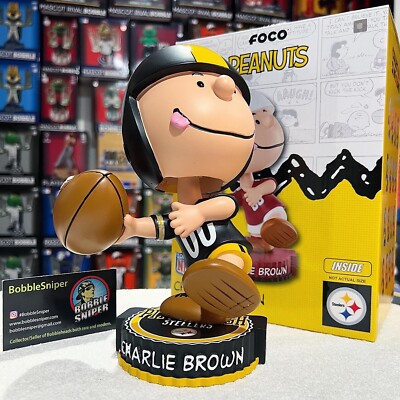 記念グッズ PLAYER BOBBLE BIG HEAD CHARLIE BROWN Pittsburgh Steelers Peanuts Exclusive Bighead NFL
